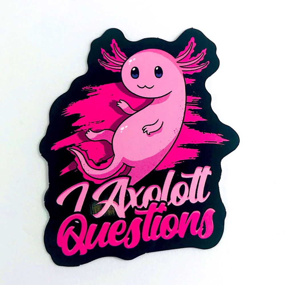 Pink Axolotl Crazy Trending WaterProof Single Decor Accent Sticker